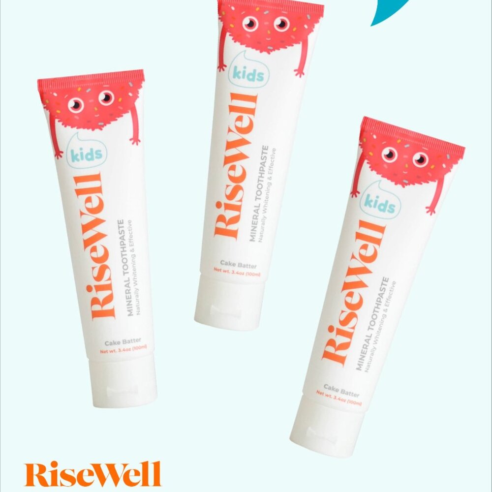 NWT 3-Pack RiseWell Kids Mineral Toothpaste Cake Batter Flavor 3.4 oz